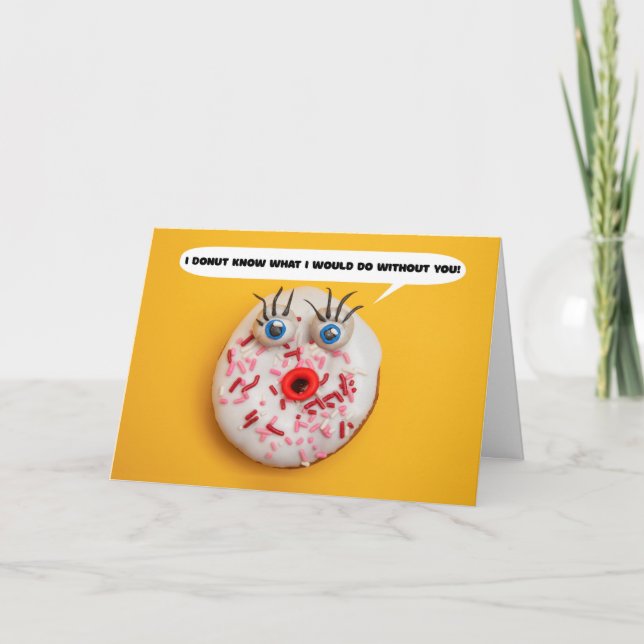 Lycklig-årsdag Funny Donut Humor Kort (Framsida)