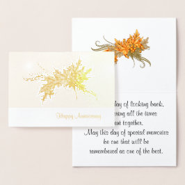 Lycklig-årsdag med höstsvag folierat kort