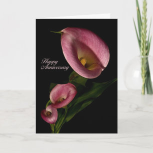 Lycklig årsdag med liljakortet för rosa Calla Kort