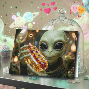 Lycklig årsdag Roligt utomjordingsskämt Kort