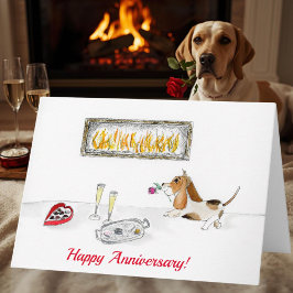 Lycklig årsdag Romantisk Hound Dog Kort