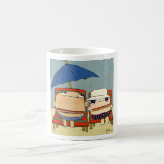 lycklig årsdag. strandmugg. älskar stranden kaffemugg