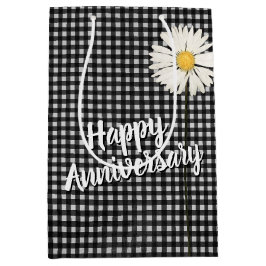 Lycklig-årsdagen Daisy om Gingham Medium Gift Bag