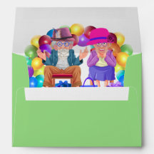 Lycklig-årsdagen för äldre morföräldrar - kuvert