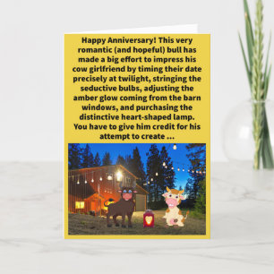 Lycklig-årsdagen för Funny Pun Mooed Lighting Kort