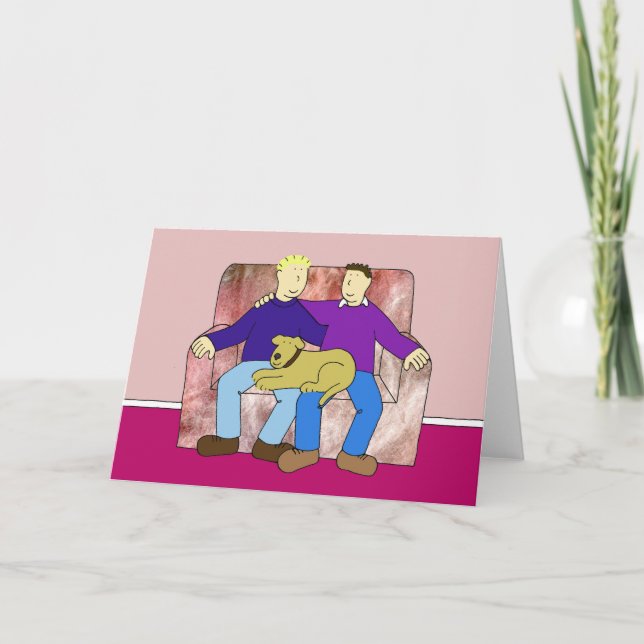 Lycklig-årsdagen för Male Couple Kort (Framsida)