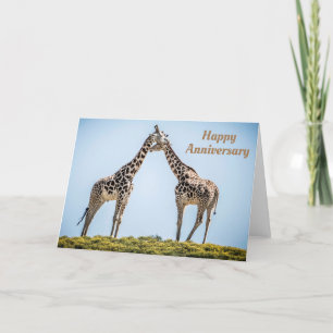 Lycklig-årsdagen för Romantic Giraffes Kissing Kort