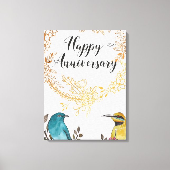 Lycklig-årsdagen grattis make giftermål canvastryck (Framsida)