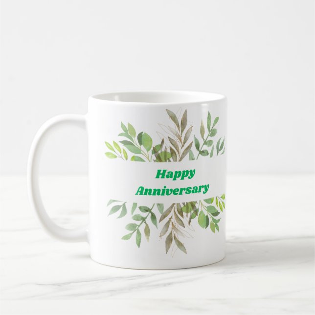 "Lycklig-årsdagen" "Holding Händer"-klassen bröllo Kaffemugg (Vänster)