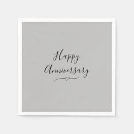 Lycklig-årsdagen i Silver Pappersservett