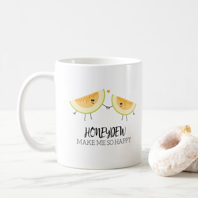 Lycklig-årsdagen Kärlek Du Cute Melon Foodie Citat Kaffemugg (Med munk)