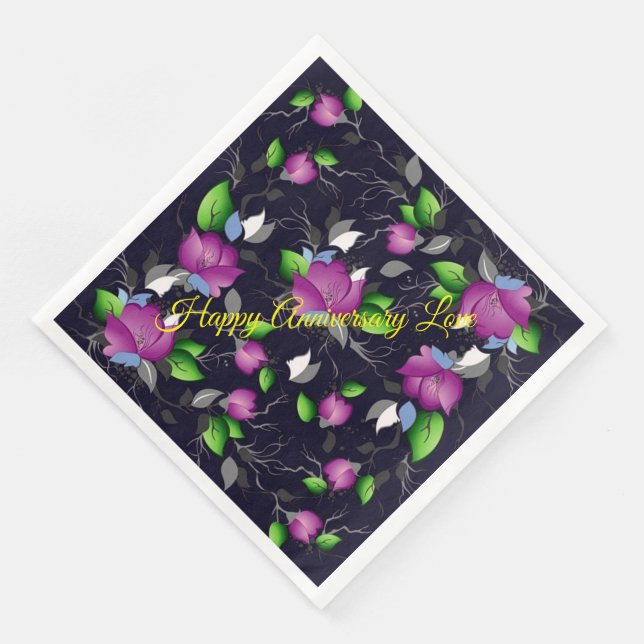 Lycklig-årsdagen Kärlek Pappersservett (Hörn)