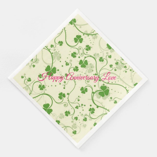 Lycklig-årsdagen Kärlek Pappersservett (Hörn)