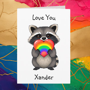 Lycklig-årsdagen LGBTQ Raccoon Kort