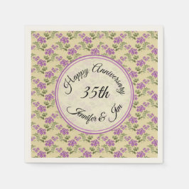 Lycklig-årsdagen Lila Violas på Blekens Gult Pappersservett