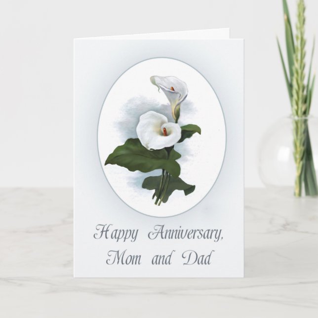 Lycklig-årsdagen Mamma och Pappa, Elegant Calla Li Kort (Framsida)