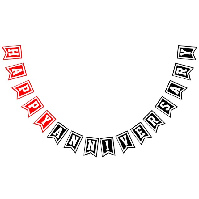 Lycklig-årsdagen (Red White Black) eller Färg Vimplar (Alla)