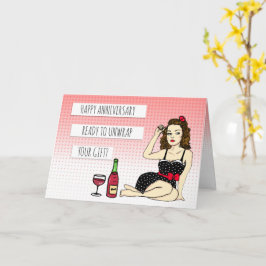 Lycklig-årsdagen, Sexy Flirty Retro Dam i Bow Kort