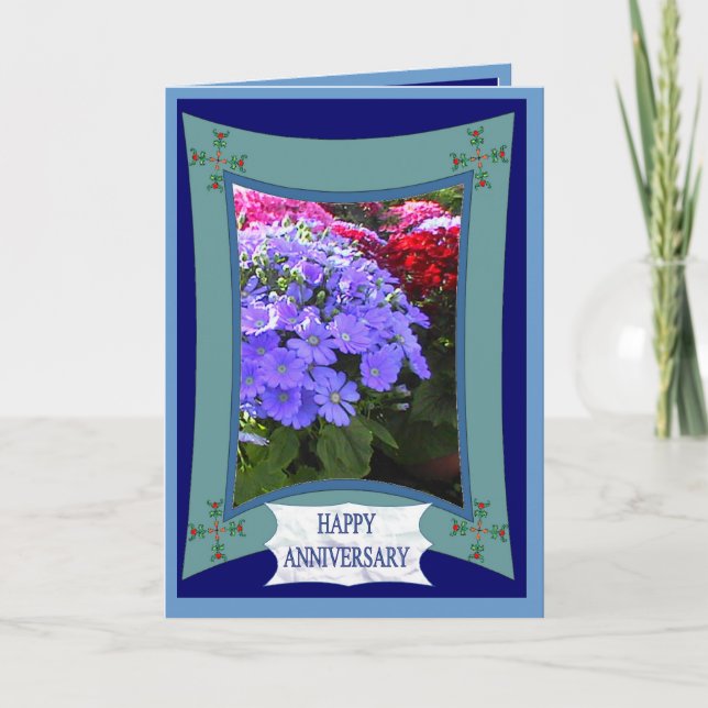 Lycklig-årsdagen, strålande lila kort (Framsida)