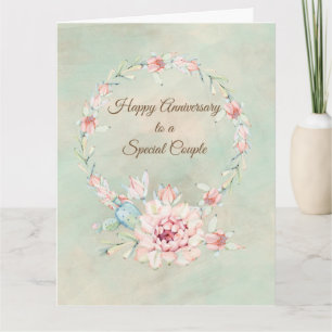 Lycklig-årsjubileet Watercolor Cactus Card Kort