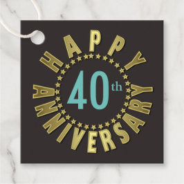 Lycklig-årsjubileum Circle of Stars Guld ID173 Gåvor Etiketter