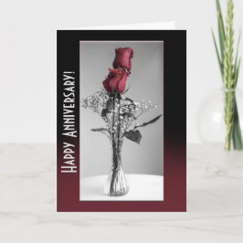 Lycklig-årsjubileum Röd ros monokrom mall