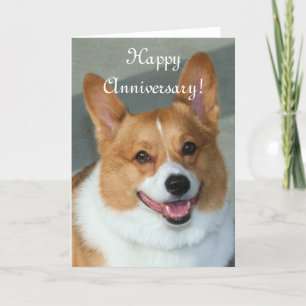 Lycklig-årsjubileum Welsh Corgi Greeting Card Kort