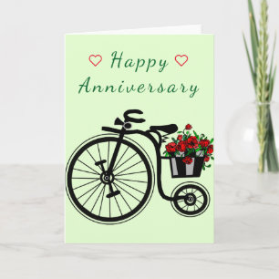 Lycklig-årskort Blommor Bike Romantic Kärlek Kort