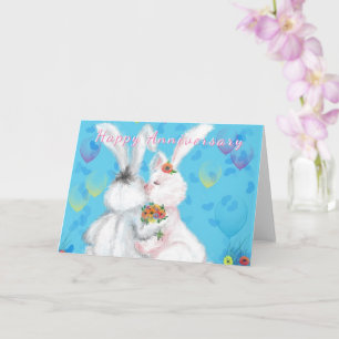 Lycklig-årskort Bunny Kärlek Hug Kort