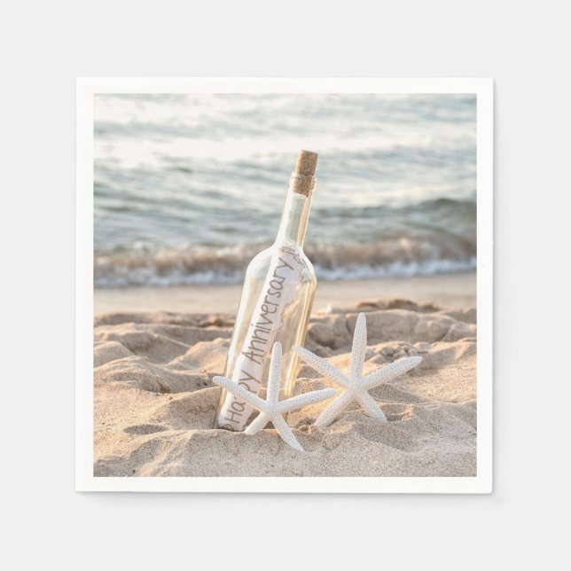 Lycklig-årsmeddelande i flaska pappersservett (Framsidan)