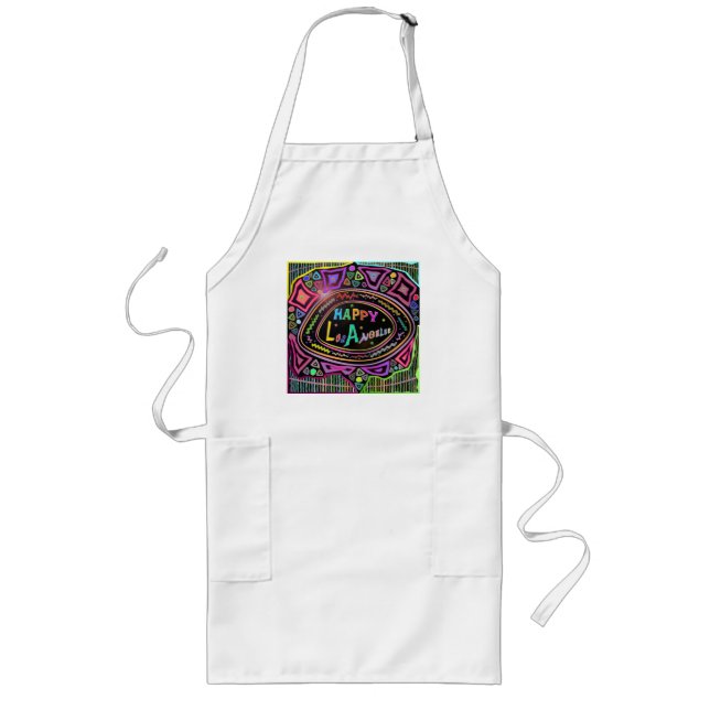 Lycklig Art: "Lycklig Los Angeles" Apron Långt Förkläde (Framsidan)