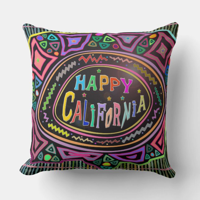 Lycklig Art: Pillow "Lycklig California" Kudde (Framsida)