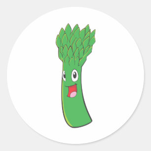 Lycklig Asparagus Vegetable Runt Klistermärke