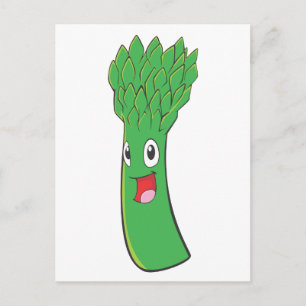 Lycklig Asparagus Vegetable Vykort