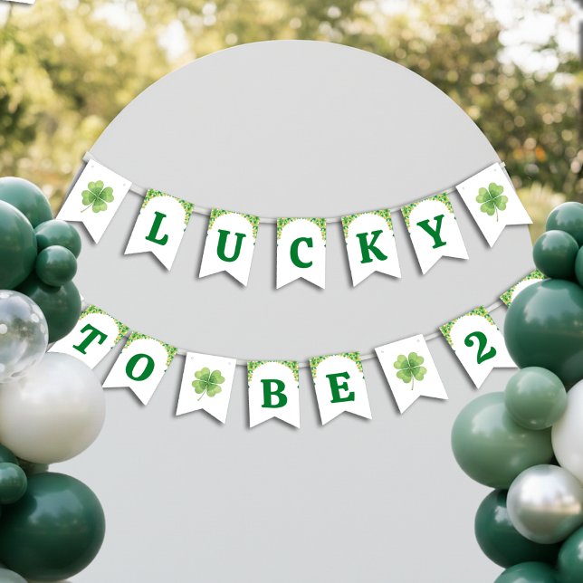 Lycklig att det är St Patricks Day Clover Kids föd Vimplar (Skapare uppladdad)