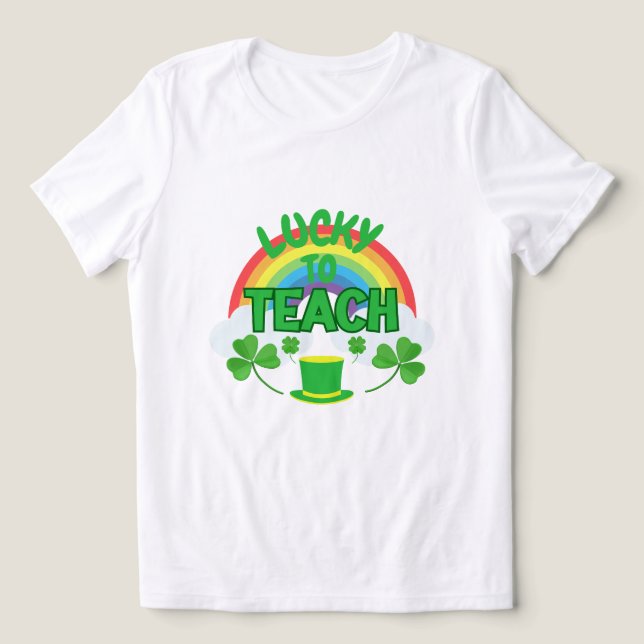 Lycklig att undervisa – St. Patrick's Day T-Shirt  (Design Framsida)