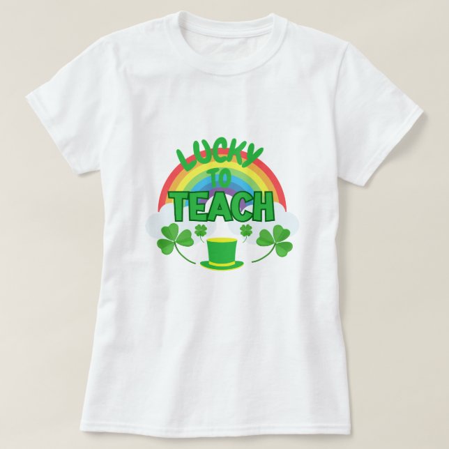 Lycklig att undervisa – St. Patrick's Day T-Shirt  (Design framsida)
