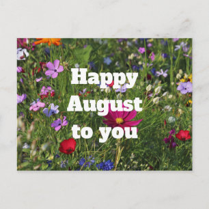 Lycklig August-vykort Vykort
