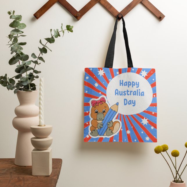 Lycklig Australia Day Tote Bag Tygkasse (Skapare uppladdad)