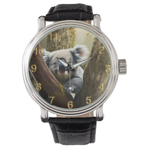 Lycklig Australian Koala i Träd, Wrist Watch Armbandsur