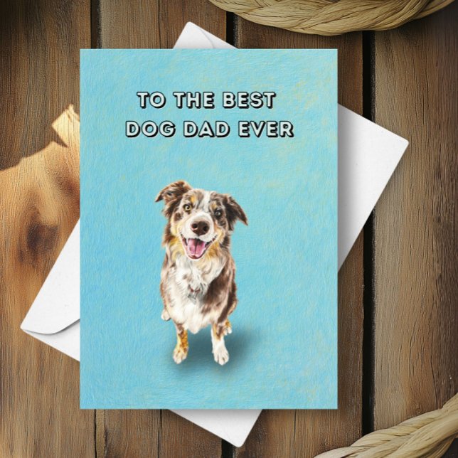 Lycklig Australian shepherd, bästa Pappa Fars dag Kort (Skapare uppladdad)