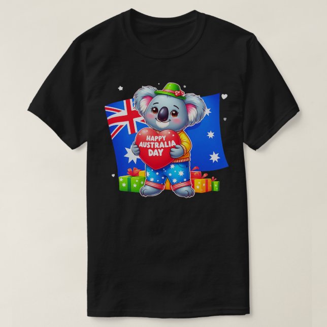 Lycklig Australien Dag 14 T Shirt (Design framsida)
