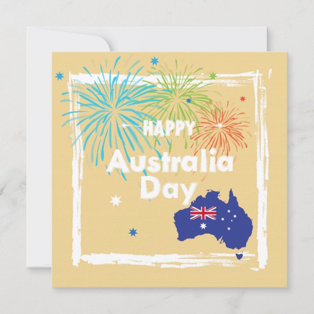 Lycklig Australien Dag 26 januari Modern Julkort (Framsida)