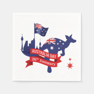 Lycklig Australien Dag 26 januari Pappersservett