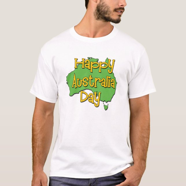 lycklig Australien dag T Shirt (Framsida)