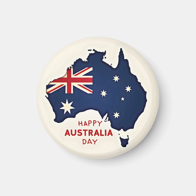 Lycklig Australien-dagen Magnet (Framsidan)
