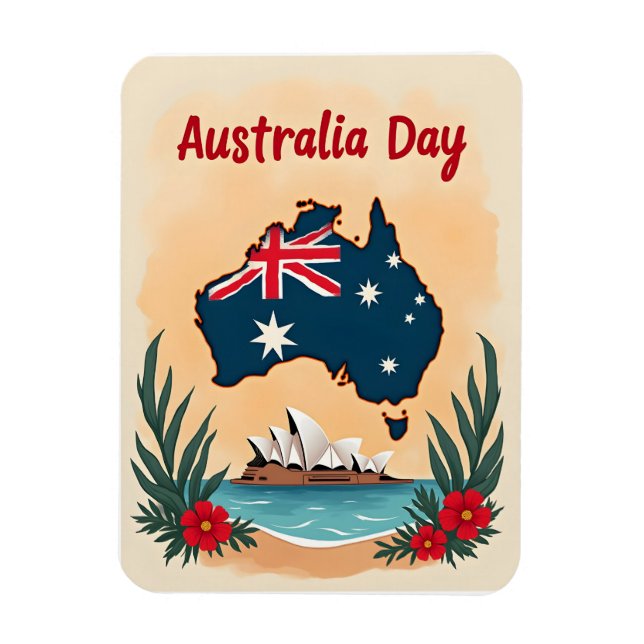 Lycklig Australien-dagen Magnet (Vertikal)