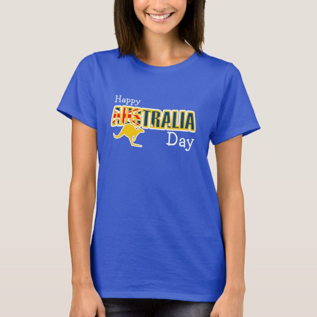 Lycklig Australien dagutslagsplats T Shirt (Framsida)