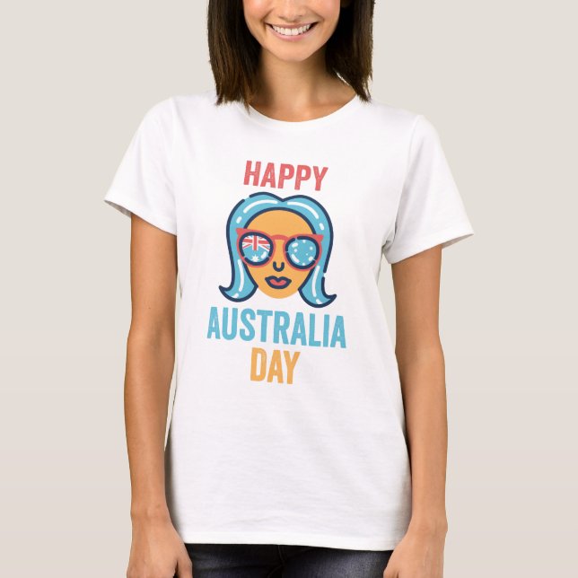 Lycklig Australien för Australien dag//novelty dag T Shirt (Framsida)