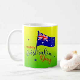 Lycklig Australiens Flagga-Grönt Guld Kaffemugg